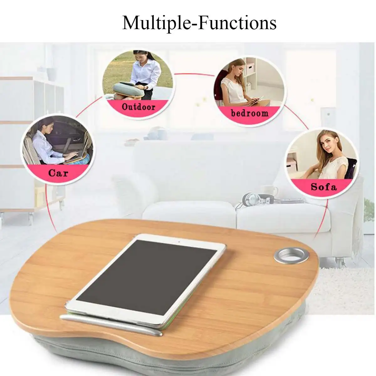mesa de madeira suporte cama portátil portátil