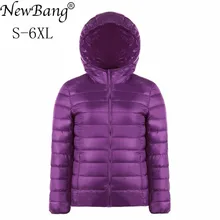 NewBang бренд плюс размеры 5XL 6XL для женщин пуховое пальто ультра легкий пуховик легкий портативный ветровка верхняя одежда, украшенная перьями