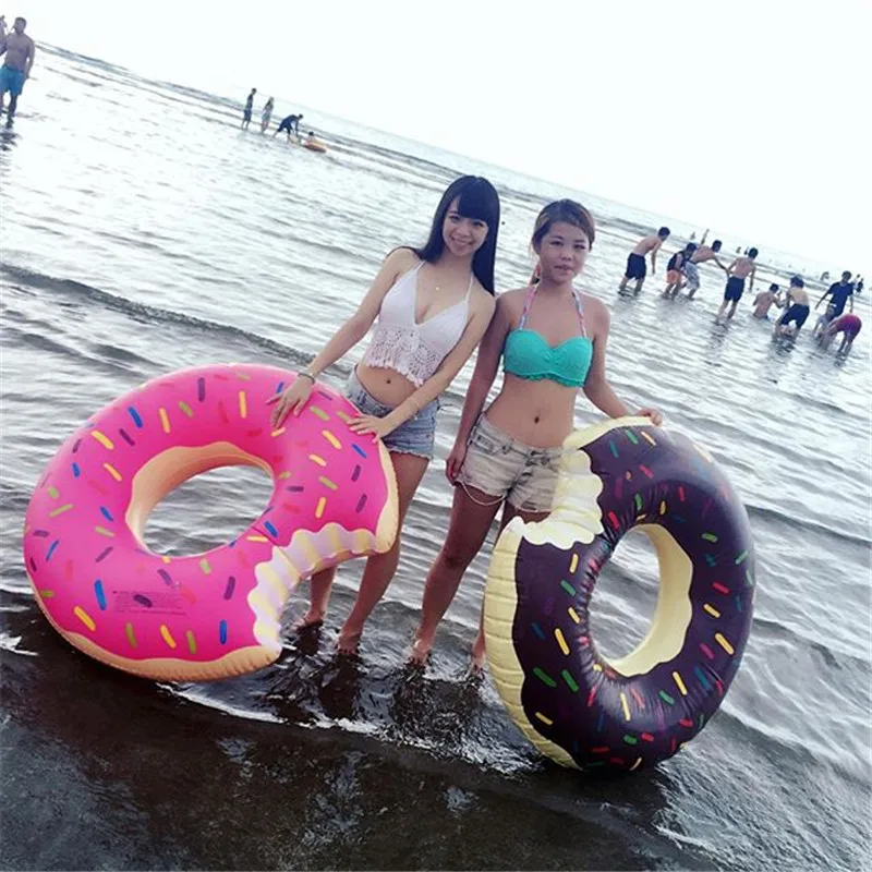 

48 Inch Sweet Dessert Giant Pool Floats Adult Super Large Gigantic Doughnut Pool Inflatable Life Buoy Swimming Circle Ring