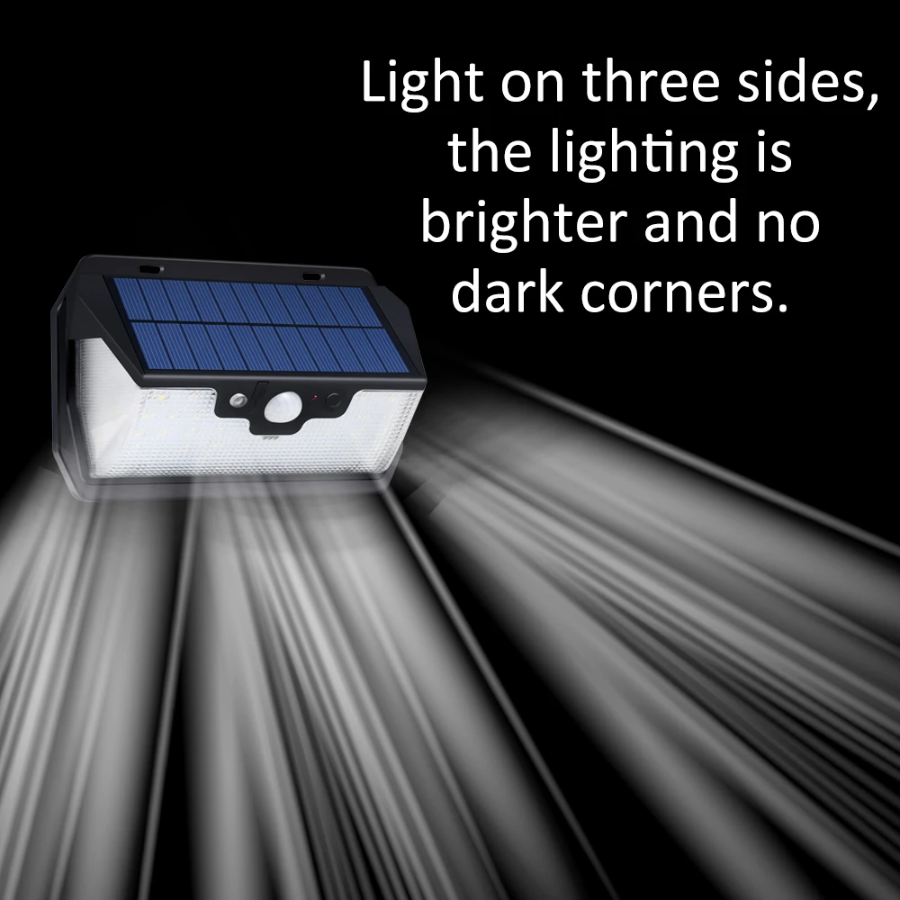 

USB Rechargeable 53 LED Solar Power Remote Sensing Wall Lights Street Courtyard Home Garden Security Lamp with Remote Control