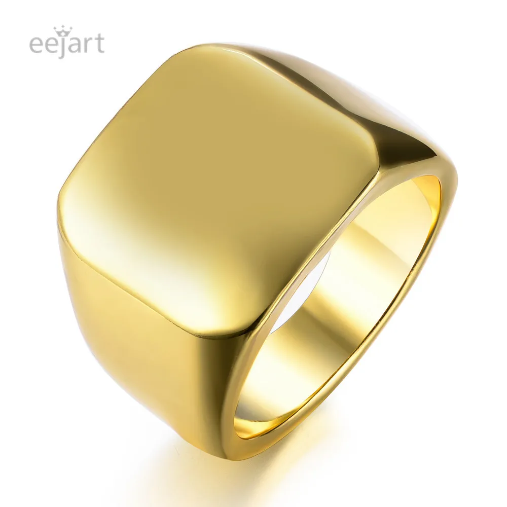 Мужское гладкое квадратное кольцо из сплава|signet ring|ring ringsquare ring |