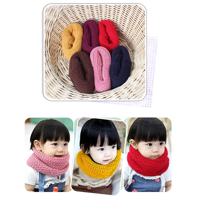 2018 Winter New Baby Scarf Solid Color Baby Girl Scarf O Ring Collar