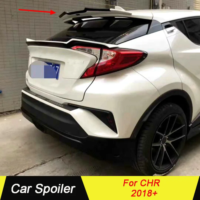 

High Quality ABS Plastic Material Primer Color Car Rear Roof Trunk Wing Spoiler For Toyota CHR C-HR 2018 2019 2020