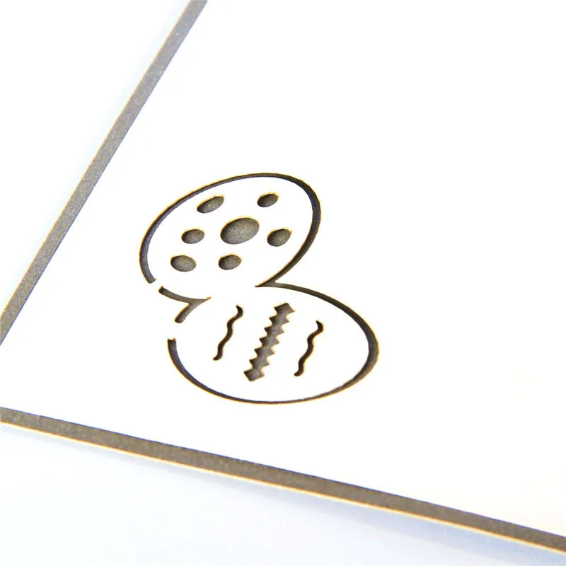  3D Laser Cut Handmade Carving Rainbow Butterfly Easter Eggs Paper Invitation Greeting Cards PostCar - 32793068891