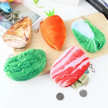 

Multicolor Simulations Vegetables Food 3D Coin Coin Purse Hot Shopping Vegetable Shape Purse Card Holder Coin Key Storage Bag