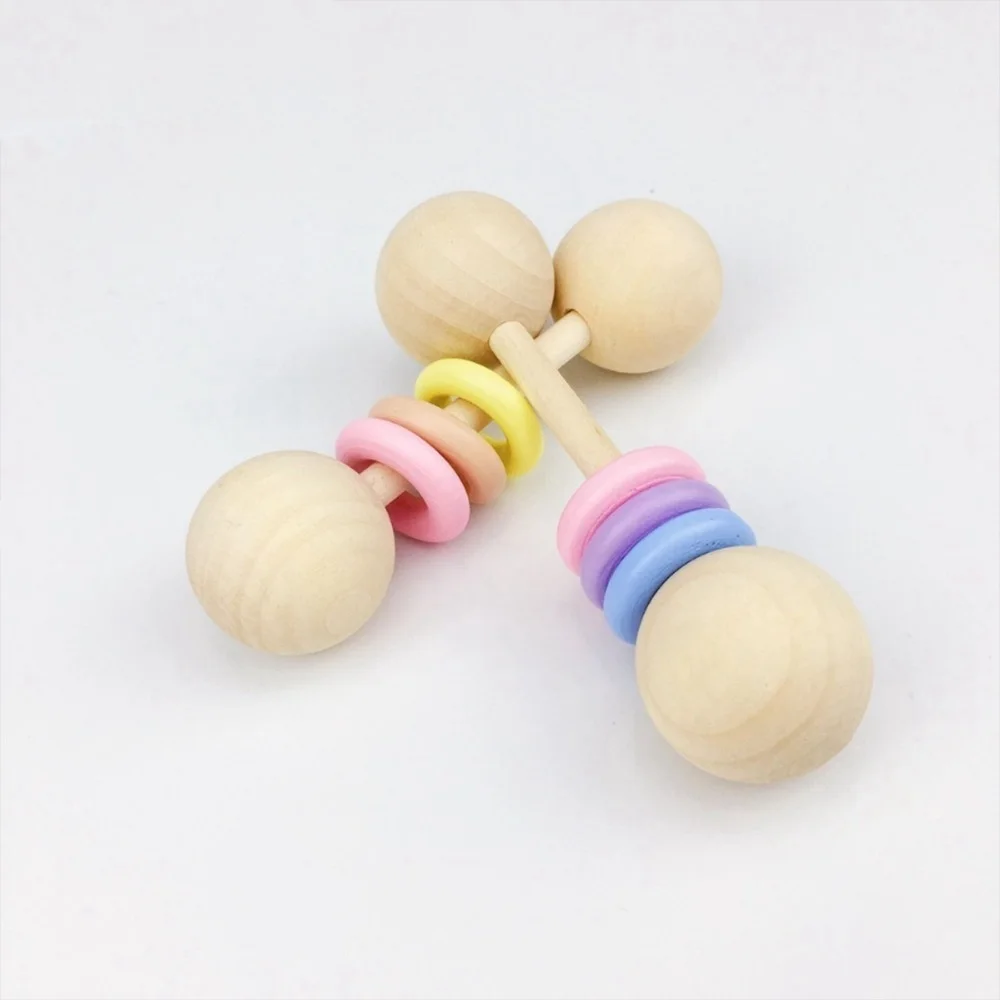 Presentes do Chuveiro de Bebê Brinquedos de Madeira de Madeira Enfeite de Natal Atacado Anel Ginásio Jogar Mordedores Brinquedos 12 Pcs 6 Cheap Mordedores