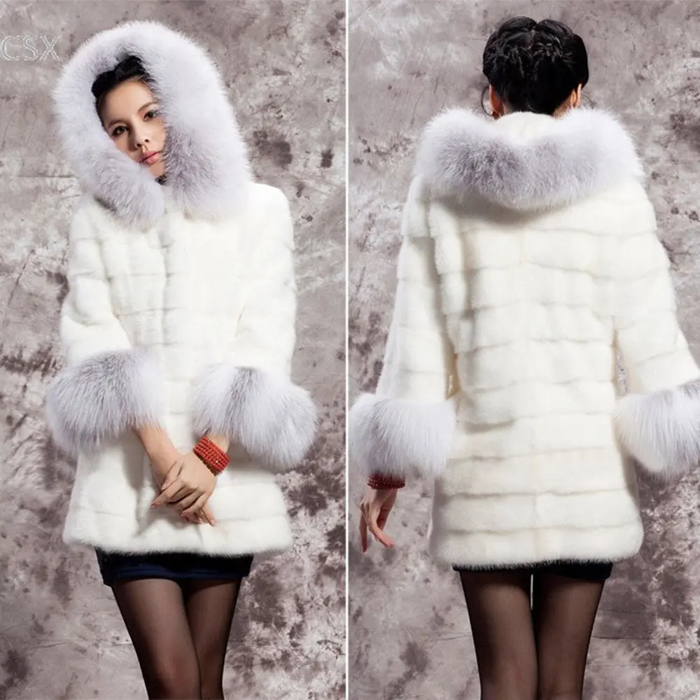 MwOiiOwM 2018 Winter Women's Jackets Warm Thick Fox Fur Coat Jackets