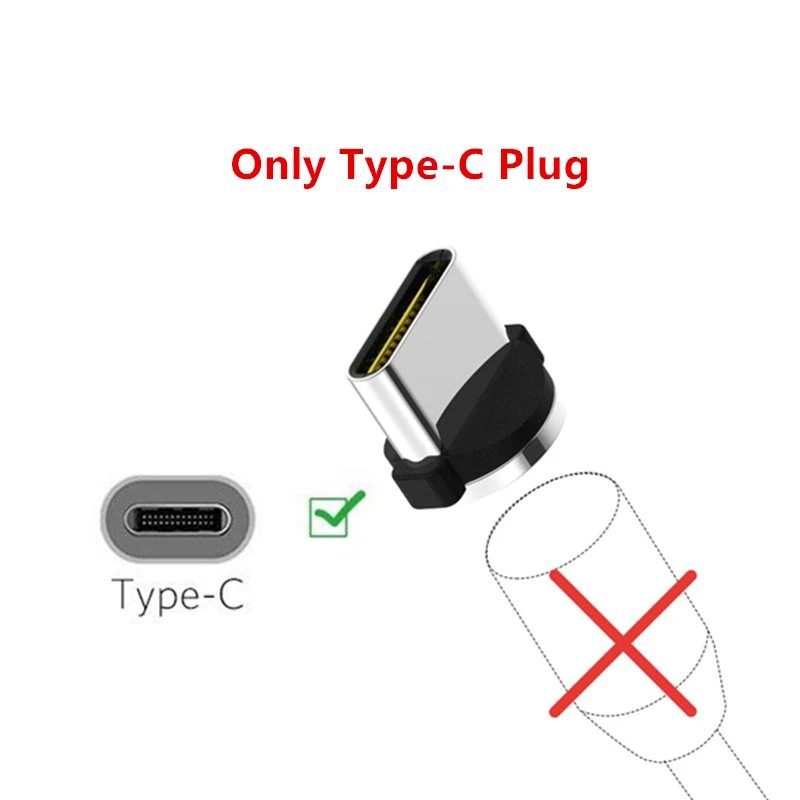 Магнитный кабель для зарядки USB type-C кабель синхронизации данных для samsung galaxy S8 S9 Plus Note 8 9 A5 A7 Для huawei P20 Lite Honor 8 9 - Цвет: only Plug