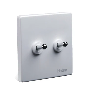 

10pcs Retro Toggle Switch Panel Touch On/Off Light Switch 86 Type Two Open Double Control Personality 220V10A White