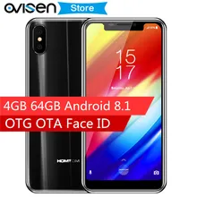 HOMTOM H10 5,85 дюймов Android 8,1 смартфон 4 ГБ ОЗУ 64 Гб ПЗУ Face ID MTK6750T Восьмиядерный 16 МП 3500 мАч OTA мобильный телефон