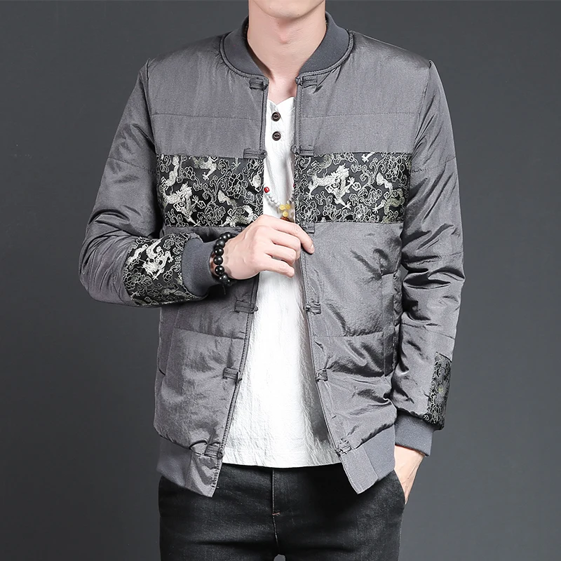  2019 spring autumn men`s light cotton padded parka coat winter jacket men printing Outwear Windbrea