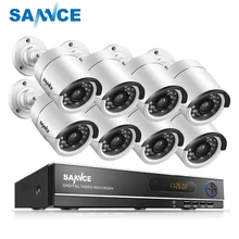 SANNCE 8CH 720 P AHD DVR 8 шт. 1.0MP ИК защита от атмосферных воздействий камера домашняя система безопасности комплекты наблюдения оповещения по электронной почте