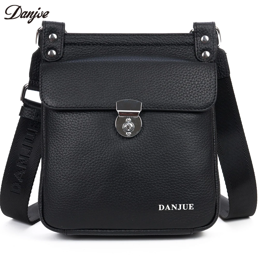 

DANJUE Genuine Leather New Men Messenger Bags Small Casual Zipper Male Bag High Quality Shoulder Bag Brand Casual Crossbody Bag