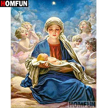 

HOMFUN Full Square/Round Drill 5D DIY Diamond Painting "Religious figure" 3D Diamond Embroidery Cross Stitch Home Decor A18968