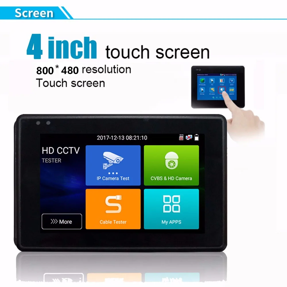 Тестер IP камеры IPC1800 PLUS 4 дюймовый 4K H265 H264 8 Мп AHD/TVI / CVI CVBS точка доступа Wi Fi