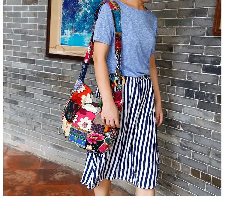 DIY регулируемый ремень сумки для женщин ручной работы бесшовные лоскутные богемные сумки через плечо винтажные женские сумки бесплатный подарок
