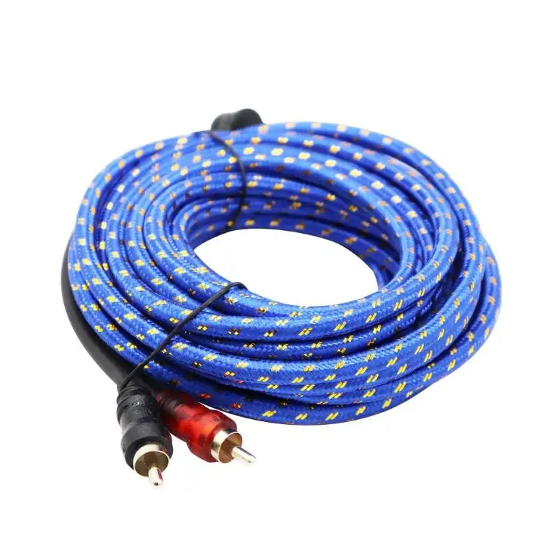 

ALLOYSEED 5m/16ft RCA 2 Male to 2 Male pure copper AUX cord Car Stereo Audio System AUX Cable Extension Wire Line