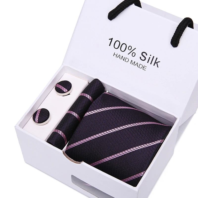 

Fashion 60 Styles Gravata Tie Hanky Cufflink Sets 100% Silk Neckties Ties for Mens Business Wedding Party group tie set