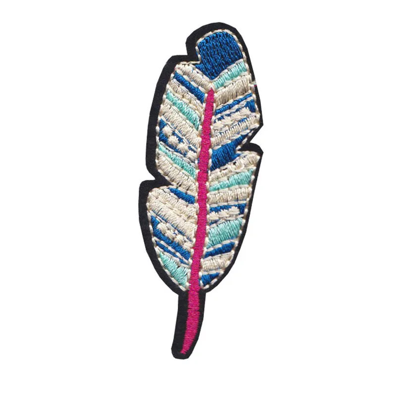 

Cute colorful Feather Embroidered Iron patches For clothing Diy Bag hat patch Badges Stickers Garment Appliques wholesale