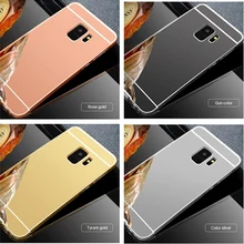 

For Hoesje Samsung A8 2018 A530 Case Aluminum Metal Bumper Frame Acrylic Back Cover For Samsung Galaxy A8 Plus 2018 Mirror Capas