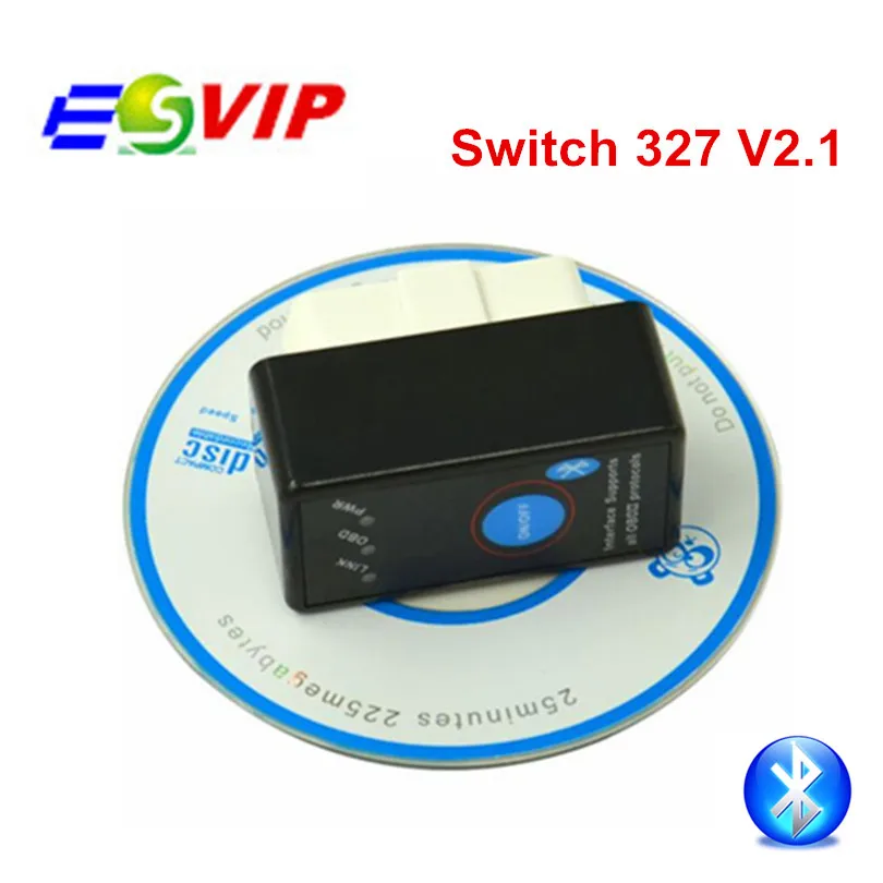 100 шт./горячая Распродажа Мини Bluetooth Переключатель ВКЛ/ВЫКЛ ELM 327 V2.1 инструмент OBD2