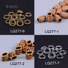 100 шт. Пластик страх Dreadlock бусинами Волосы Заплетены плетение из бисера Уникальный ретро большое отверстие трубки кольца волос Ювелирный инструмент