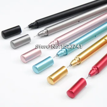 

10pcs Korean Stationery Metal Desgin 0.5mm Gel Pen Black Ink Creative Refillable Pens School and Office Stationery