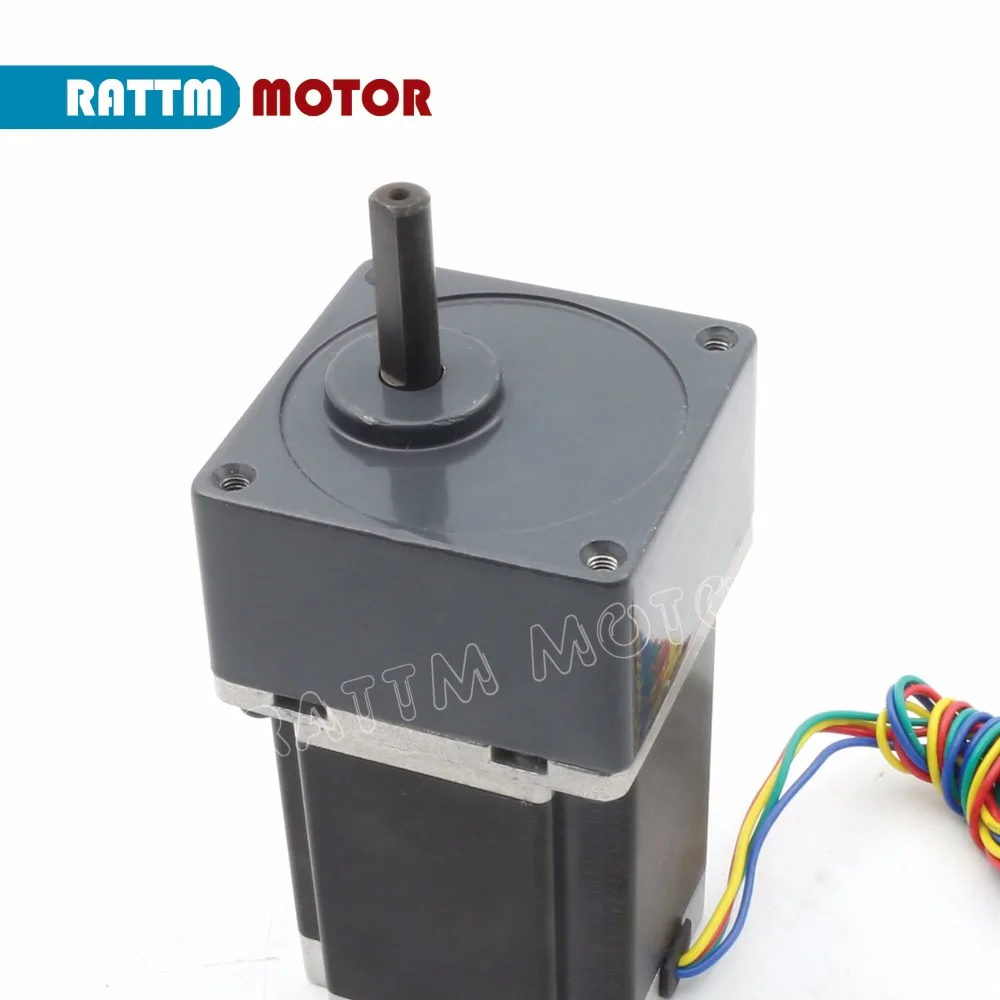 Nema23 шаговый двигатель с редуктором 1:5 L76mm 850oz. Нажмите на изображение для