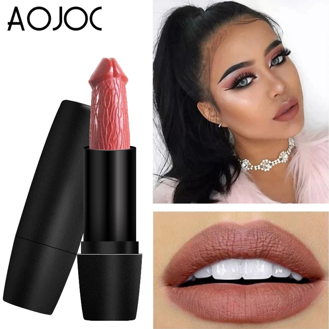 1pcs Red Matt Lipstick Penis Head Waterproof Lips Make Up Cosmetics Lip