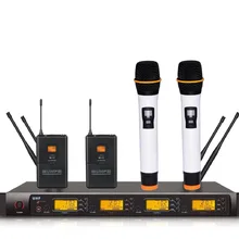 Bolymic Профессиональный 4 канала PLL UHF беспроводной микрофон лацкане микрофона системы