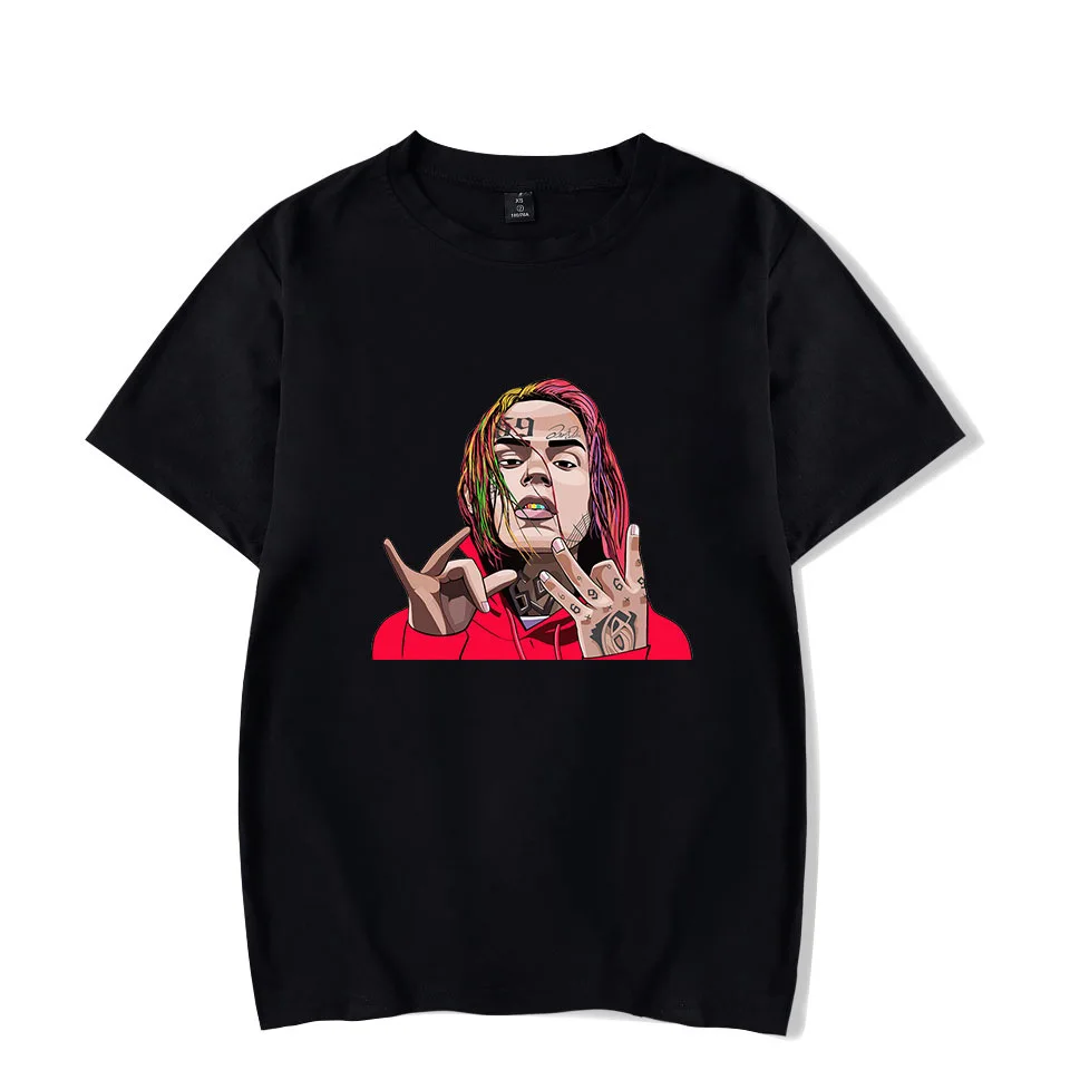 Мужская футболка с короткими рукавами 6IX9INE TEKASHI и принтом Топы И Футболки в стиле