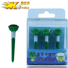 Retail High Quality Flogs Cartoon golf Tee Divot Tools Brand ABS Golf Pommel Tees Golf Practice Accessory