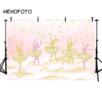 

Princess Golden Pink Sky Stars Photography Backdrop Ballet Dancer Girl Party Decorations Photo Background Photo Studio Photocall