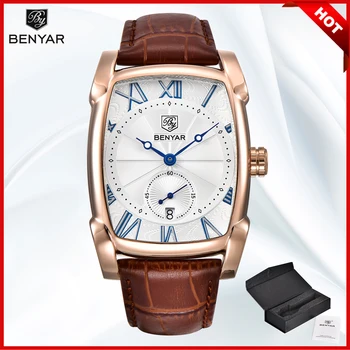 

BENYAR Men's Watches Fashion Business/Waterproof/Sport Watch Men Quartz Leather Mens Watches Top Brand Luxury Clock Reloj Hombre