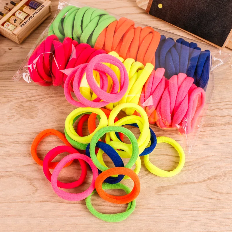 

50Pcs Durable Black Rubber Scrunchie Elastic Hair Bands/Ties/Rope Headwear Gum Hairband Headband Ponytail Holders Hair Ornaments