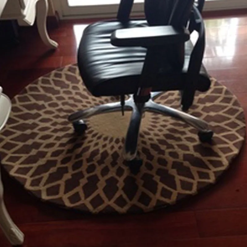 

ALITEXTILEBTOC Customizable Size Carpet Bedroom Living Room Stool Multifunctional Pug Circular Stripes Hand Carved Carpet