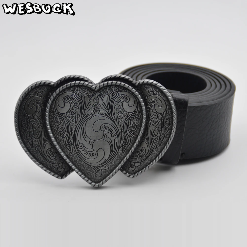 

5 PCS MOQ WesBuck Brand Heart-shaped Buckles Metal Men's Belt Buckle Western Belt Cowboy Cowgirl Buckle