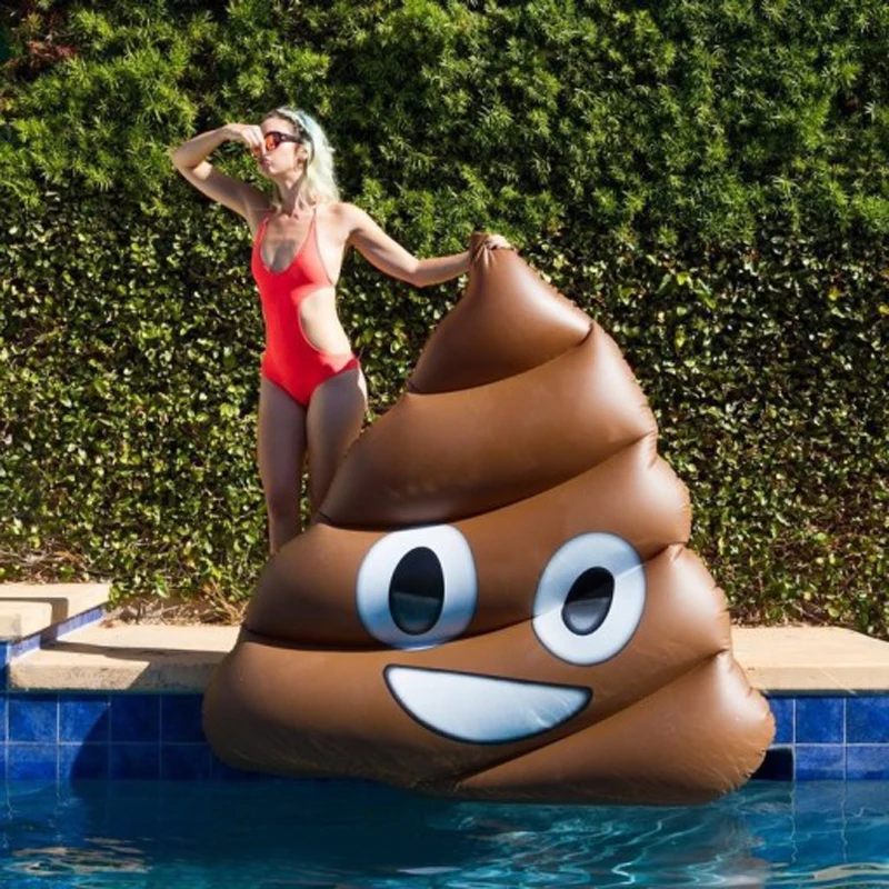 

1.6m Giant Emoji Shit Pool Float Funny POOP Poo Shit Inflatable Pool Mattress Swimming Adult Water Fun Toy Air Bed Lifebuoy