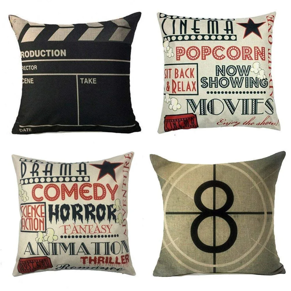 

Movie Theater Cinema Personalized Home Decor Design Throw Pillow Cover Pillow Case 14x14 16x16 18x18 20x20 24x24 inch Flannel P