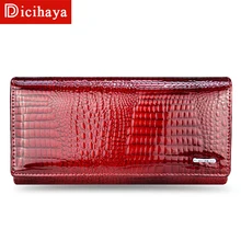 DICIHAYA Genuine Leather Women s Wallets Leather Long Ladies Double Zipper Wallet Clutch Bag Design Purse