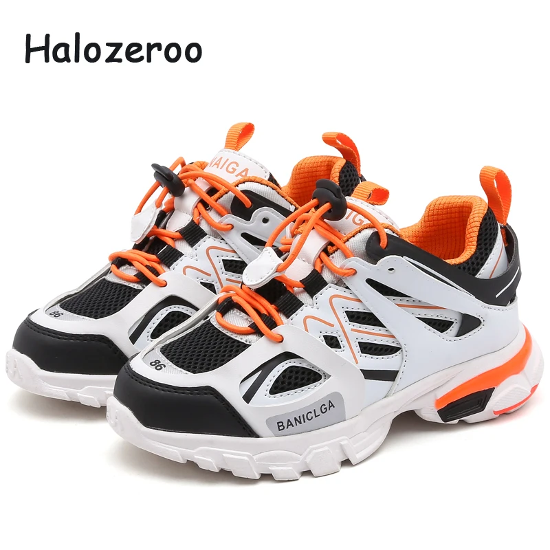 

Spring New Kids Leather Casual Shoes Baby Girls Fashion Shoes Children Mesh Sport Sneakers Boys White Brand Soft Shoes 2019