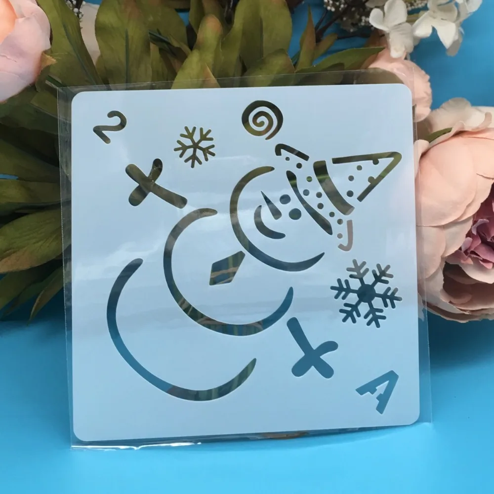 New 13cm Snowman Christmas DIY Layering Stencils Wall Painting Scrapbook Coloring Embossing Album Decorative Paper Card Template |