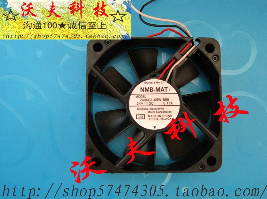 2406GL-05W-B39 60mm cooling fan New original 6015 24V 0.08A 6cm 3-wire double ball frequency converter fan