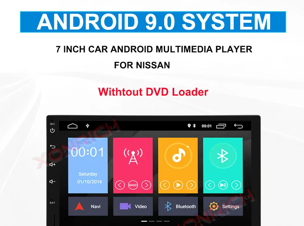 Discount Autoradio Double Din Android 9.0 Universal Car Multimedia Player Stereo Head unit NO DVD Quad Core Wifi GPS Navi 178mm*100mm 1