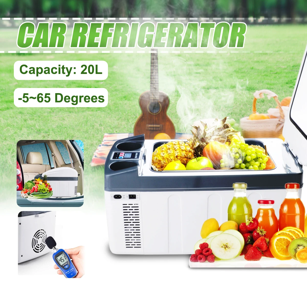^Cheap -5-65 Degrees 20L Car Fridge Compressor DC 12V/24V Car Refrigerator Freezer Cooler Warmer for Winter Car Home Picnic