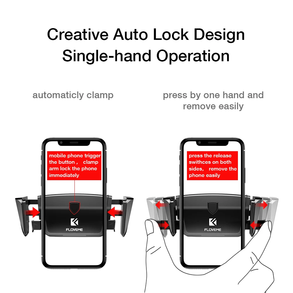 FLOVEME GPS Navigation Automatische Sperre Auto Handyhalter Entlüfter unterstützung Autotelefon Sta