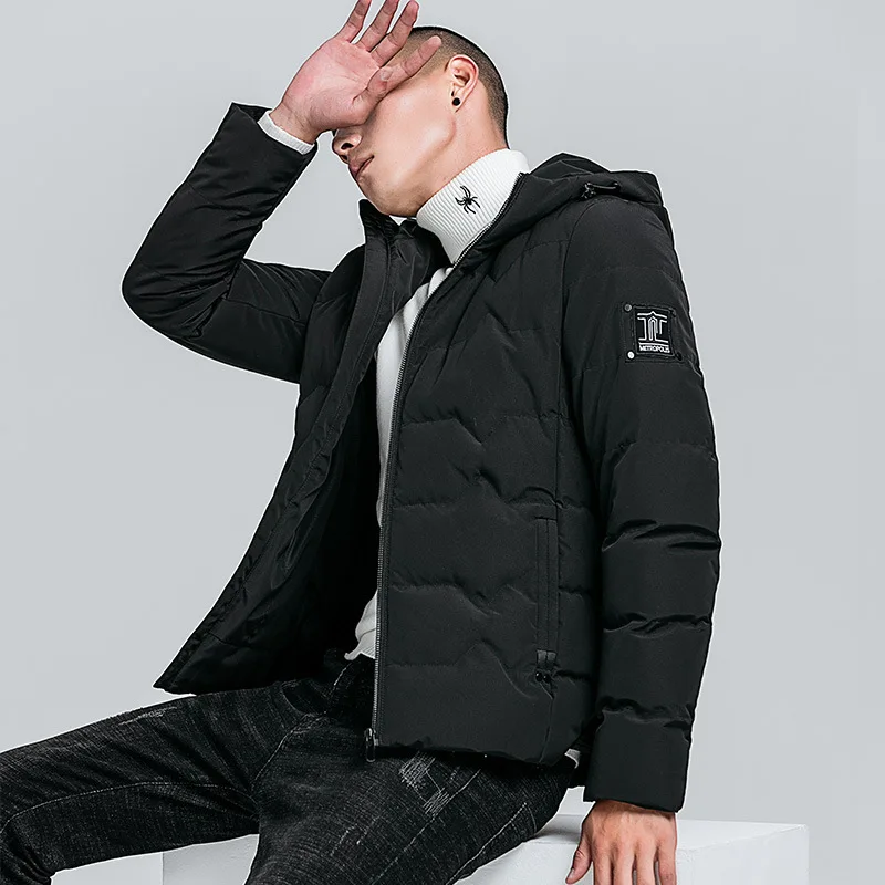 Capuchon Manteaux 108 Et Noir Couleur Hommes gris D'hiver ardoisé À Col Solide Vestes MUzpSV