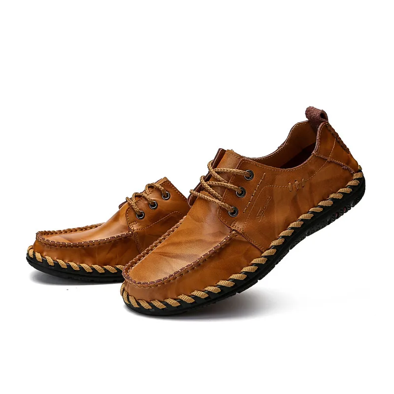 

Men Shoes Genuine leather Comfortable Men Casual Shoes Footwear Chaussures Flats For Men lace-up Lazy Shoes Zapatos Hombre