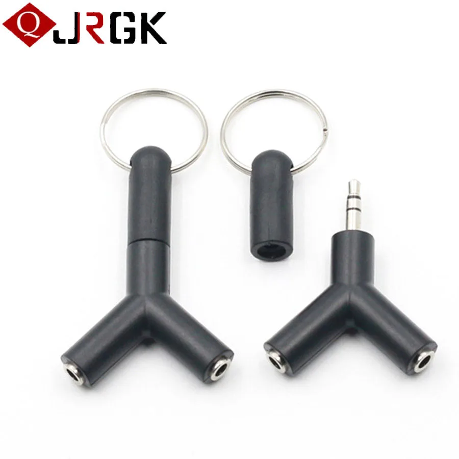 

JRGK 3.5mm Double Jack Audio Adapter Y Shape Male to 2 Female Aux Headphone Splitter For MP3 Mobile Phone Speakers Connector