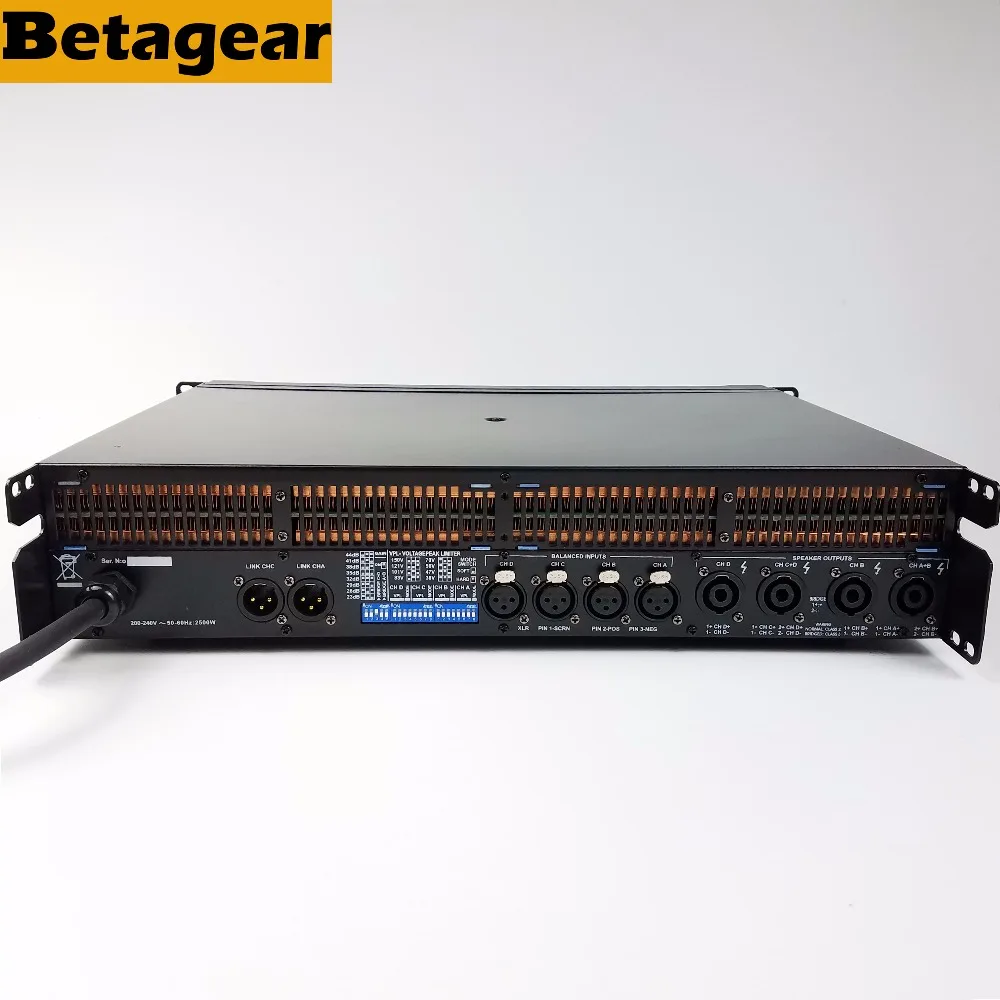 Betagear PF 10000q 2500W* 4 канала Усилитель мощности Профессиональный fp сабвуфер усилитель линейного массива усилители аудио усилитель